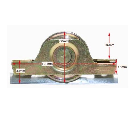 [WH367] Sliding Gate Wheel/Rollers for U Groove 60mm Internal -  Double Bearing