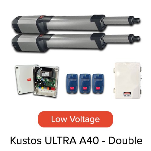 [MOT314] BFT Kustos Ultra BT A40 Double Swing Gate Motor Kit (Low Voltage) - BFT Motor Kit