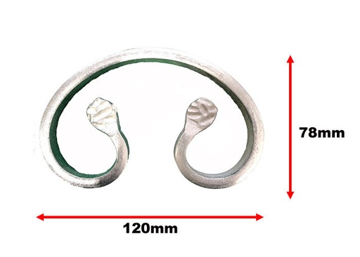 [MT114] Steel C Scrolls 112mm x78mm x 12 x 6 mm - Zinc Plated