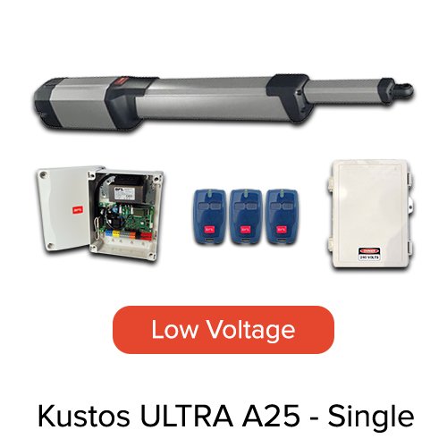 [MOT326] BFT Motor - Single Kustos Ultra BT A25 Single Swing Gate Motor Kit (Low Voltage)