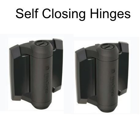 [HN738] D&D TruClose Adjustable Self Closing Hinges for Gates up to 30kg : Black, for Metal, No Legs