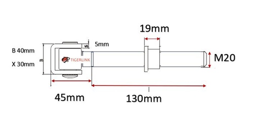 [HN040] Adjustable Swing Gate Hinge long neck Galvanised size 150 x 20mm - Pair