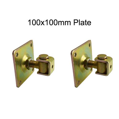 [HN280] Adjustable Swing gate Hinge with Fixing Plate - 20mm neck 100X100 PLATE- pair