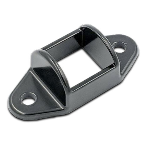 [BKRB527] Aluminium Fence Rail Bracket, 38x25mm Tall Tube, Double Lug, 2 Hole - Black